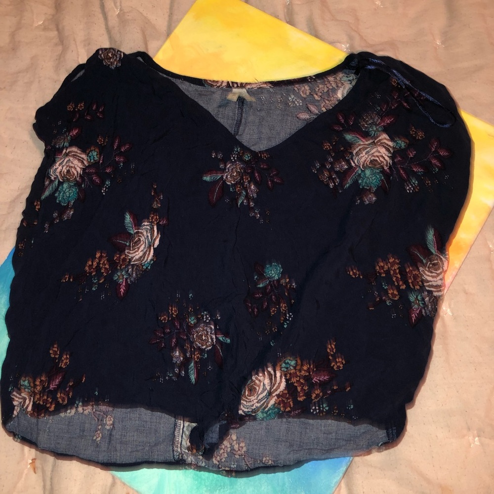 Floral Crop Top Blouse